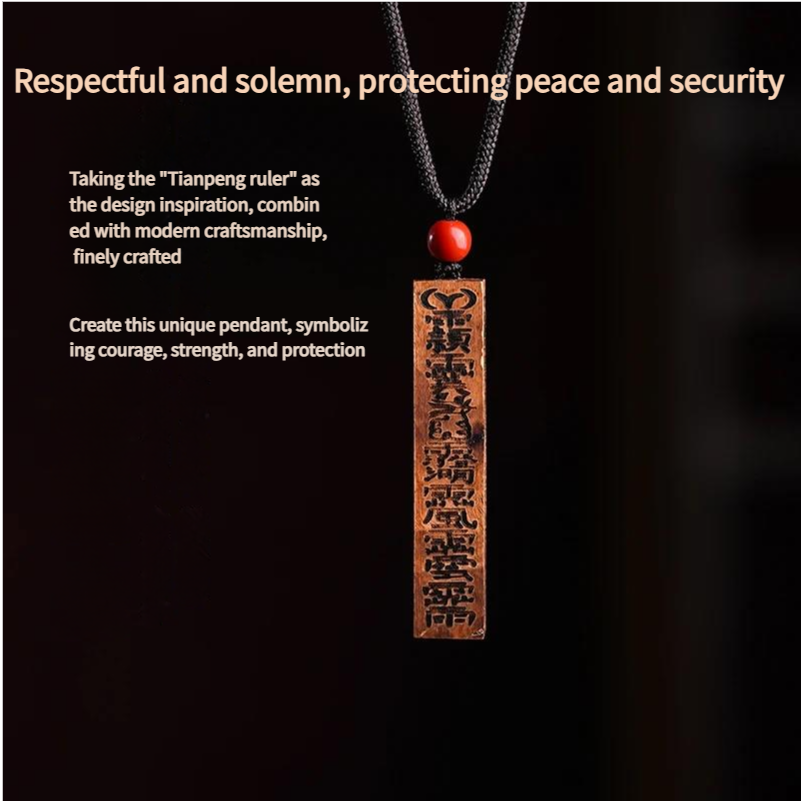 1 Lightning-Struck Wooden Canopy Ruler Pendant - Image 1